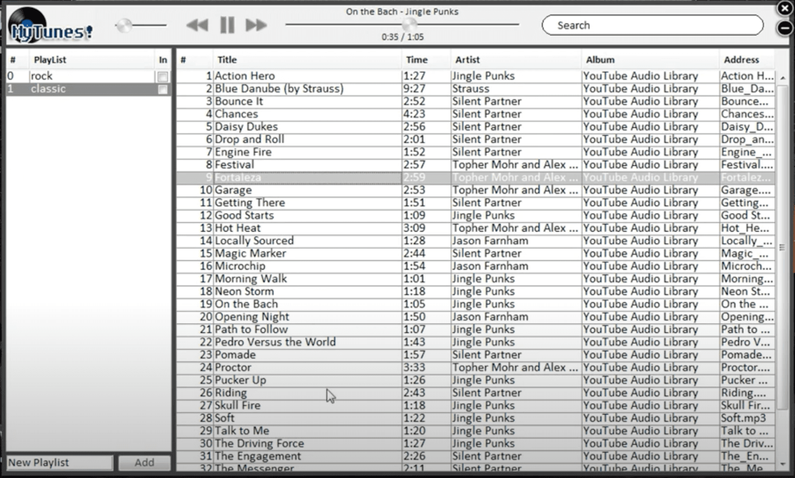 MyTunes: a music player